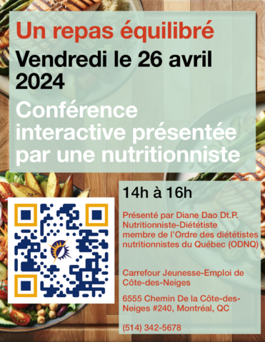 Conférence interactive sur comment avoir une alimentation saine et équilibrée