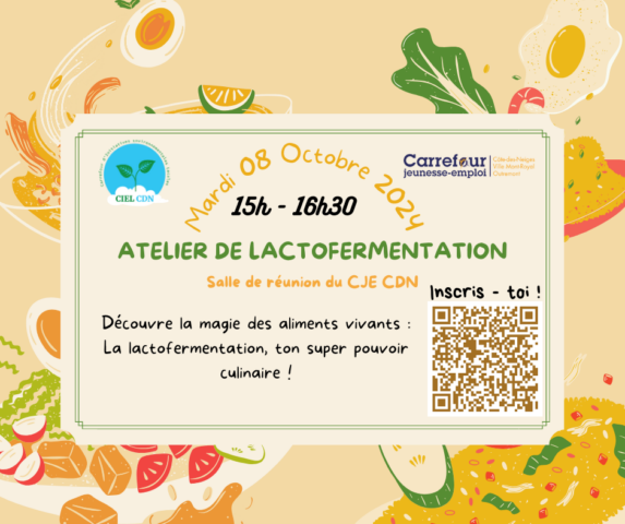 Atelier de lactofermentation | Mardi 08 Octobre 2024 de 15h – 16h30