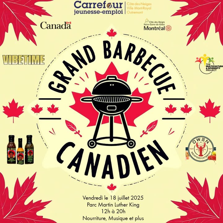 Grand barbecue canadien – vendredi 18 juillet de 12h à 20h